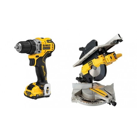 KIT Ingletadora mesa superior + Taladro atornillador 12v DeWALT