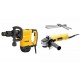 KIT Martillo Demoledor 1350W + Amoladora 115mm + Punteros DeWALT