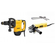 KIT Martillo Demoledor 1350W + Amoladora 115mm + Punteros DeWALT