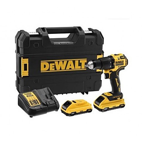 Taladro Percutor sin escobillas XR 18V + Baterías 3Ah + Maletín + Cargador DeWALT