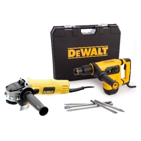 KIT Martillo Combinado 1050W + Amoladora 115,, + Punteros DeWALT