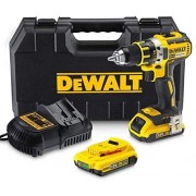 Taladro Atornillador sin escobillas 18V + Baterías 2Ah+ Maletí­n + Cargador DeWALT