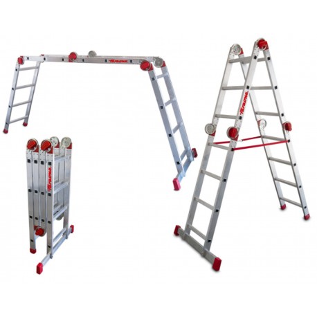 Escalera articulada multiuso en aluminio EA614