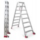 Escalera de tijera de doble subida NDS08 8+8 Peldaños