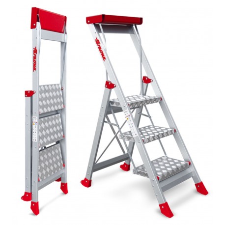 Taburete de alta seguridad en aluminio SGP3 3 Peldaños