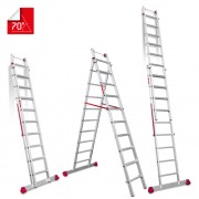 Escalera multiuso de 2 tramos con peldaños cómodos EN1410 9+10 Peldaños