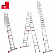 Escalera multiuso de 2 tramos con peldaños cómodos EN1414 13+14 Peldaños