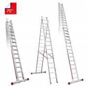 Escalera multiuso de 2 tramos con peldaños cómodos EN1415 14+15 Peldaños