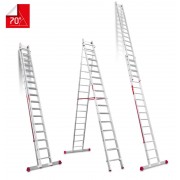 Escalera multiuso de 2 tramos con peldaños cómodos EN1417 16+17 Peldaños