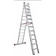 Escalera multiuso de 3 tramos con peldaños cómodos EN1512 11+12+12 Peldaños