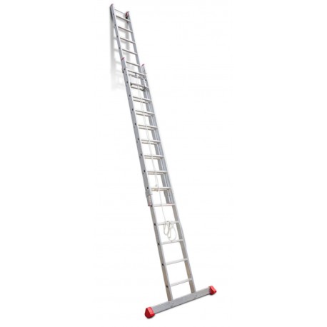 Escalera de aluminio extensible con cuerda EN219 19+19 Peldaños