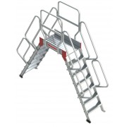 Escalera puente de aluminio con plataforma | Inclinación 60º SP 60-13 13 Peldaños