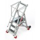 Escalera de almacén con plataforma y ruedas SMT70 3 Peldaños