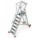 Escalera de almacén con plataforma y ruedas SMT200 7 Peldaños