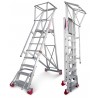 Escalera de almacén con plataforma y ruedas SMT250 8 Peldaños