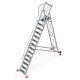Escalera de almacén con plataforma y ruedas SMT400 14 Peldaños