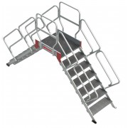 Escalera puente con plataforma en tramex | Inclinación 45º SP-T-10 10 Peldaños