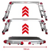 Plataforma de trabajo plegable y regulable en altura PLAT-T 1+2 Peldaños