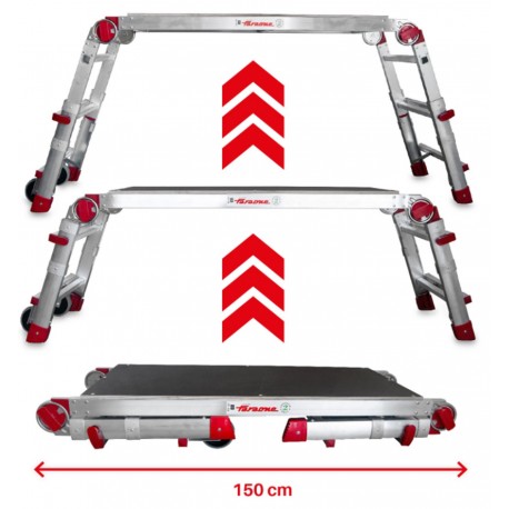 Plataforma de trabajo plegable y regulable en altura PLAT-T 1+2 Peldaños