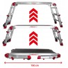 Plataforma de trabajo plegable y regulable en altura PLAT-T 1+2 Peldaños