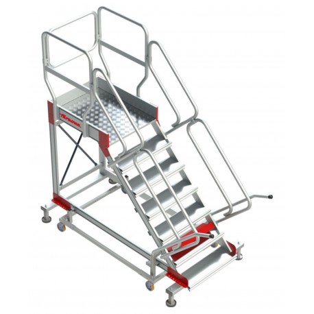 Escalera con plataforma y cuatro ruedas | Inclinación de 45º SY45-13 13 Peldaños