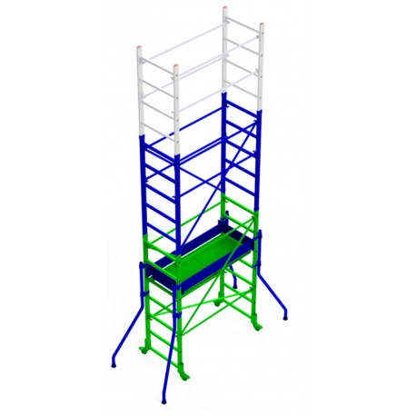 Andamio de aluminio con ruedas y plataforma de 140x60 cm. PACK-140- 1 Y 2