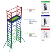 Andamio de aluminio con ruedas y plataforma de 140x60 cm. PACK-140- 1 -2 y 3