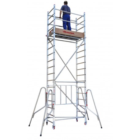 Andamio de aluminio con ruedas y plataforma de 140x60 cm. PACK-160- 1 -2 - 3 y 4