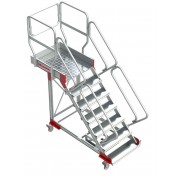 Escalera de aluminio con plataforma y vuelo| Inclinación de 45º SB45-08 8 Peldaños