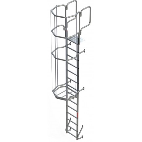 Escalera vertical de seguridad con jaula de protección SVS796