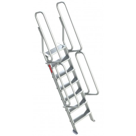 Escalera de aluminio fija para entreplantas y altillos | Inclinación 60º 11 Peldaños SG60-11