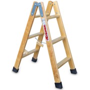 Escalera doble subida de madera barnizada LDB03 3+3 Peldaños