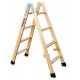 Escalera doble subida de madera "Sin Barnizar" LD04 4+4 Peldaños