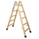 Escalera doble subida de madera "Sin barnizar" LD05 5+5 Peldaños