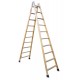 Escalera doble subida de madera "Sin barnizar LD010 10+10 Peldaños