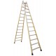 Escalera doble subida de madera "Sin barnizar LD013 13+13 Peldaños