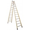 Escalera doble subida de madera "Sin barnizar LD013 13+13 Peldaños