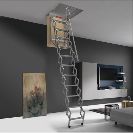 Escalera escamoteable para techo en acero galvanizado 60X120 Cm