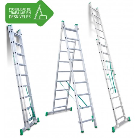 Escalera de bricolaje de 2 tramos ES-DOBLE9 9+9 Peldaños