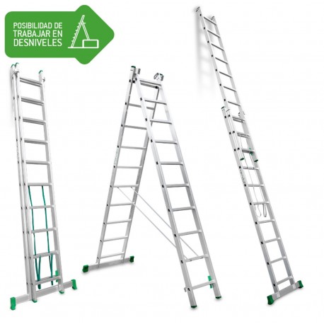 Escalera de bricolaje de 2 tramos ES-DOBLE10 10+10 Peldaños