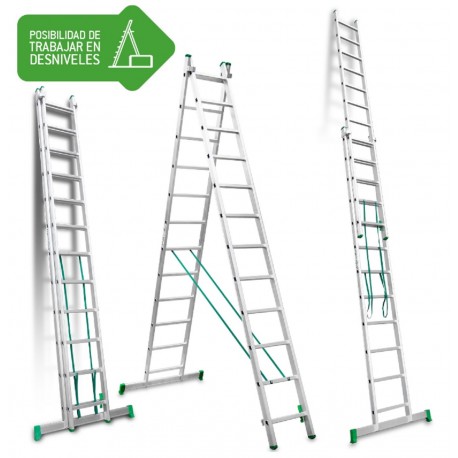Escalera de bricolaje de 2 tramos ES-DOBLE12 12+12 Peldaños