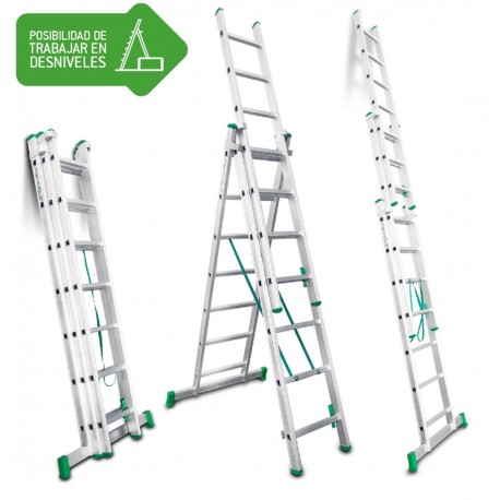 Escalera multiusos de 3 tramos 7+7+7 ES-TRIPLE7
