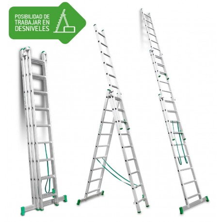 Escalera multiusos de 3 tramos 9+9+9 ES-TRIPLE9
