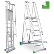 Escalera de almacén con plataforma y ruedas 6 Peldaños ES-SM150