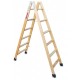 Escalera doble subida de madera barnizada LDB03 3+3 Peldaños