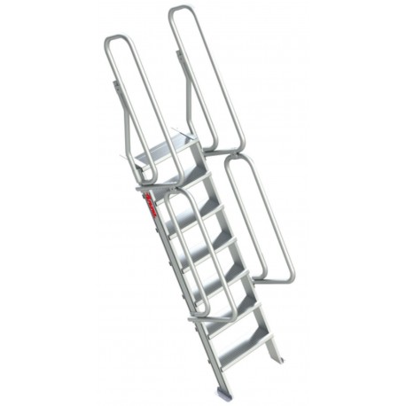 Escalera de aluminio fija para entreplantas y altillos | Inclinación 60º 4 Peldaños SG60-04