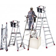 Escalera con amplia plataforma y altura regulable PLS