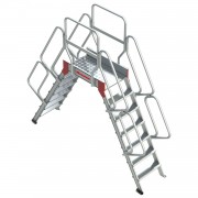 Escalera puente de aluminio con plataforma | Inclinación 60º SP 60-03 3 Peldaños