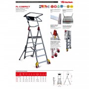 Escalera plegable con amplia plataforma de trabajo PL4 4 Peldaños
